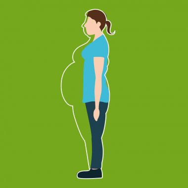 Vektör illüstrasyon. Kalın bir vücutta ince kadın figürleri. 