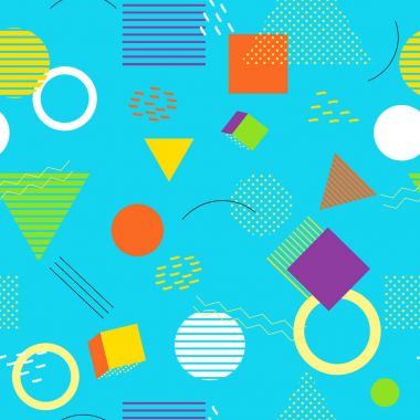 Memphis Dikişsiz desen arka plan üzerinde. Memphis tarzı. 
