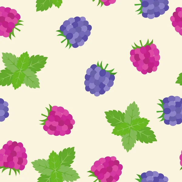 Çeşitli meyveler ile parlak Dikişsiz, desen. Ahududu, siyah