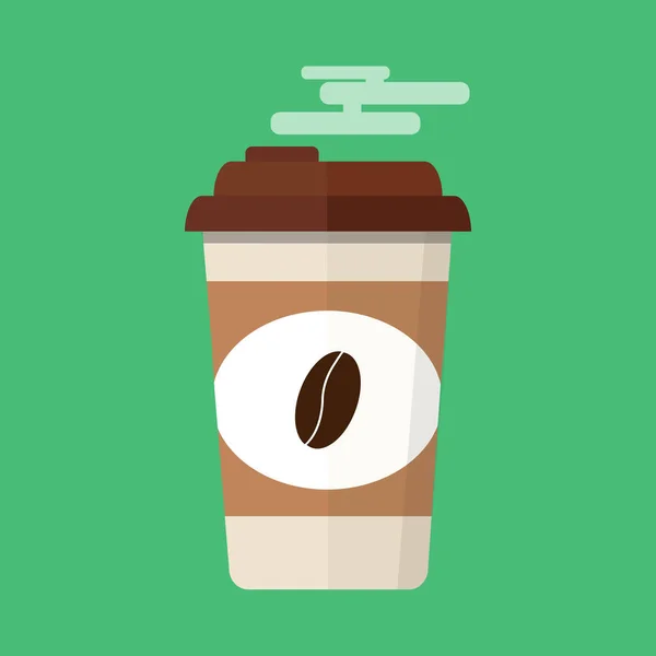 Papír kávé csésze kávébab, elszigetelt a háttérben. — Stock Vector