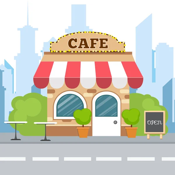 Conception isométrique plate. Café coloré restaurant isométrique — Image vectorielle