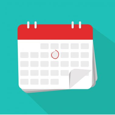 Vektör. Takvim izole düz simgesini.