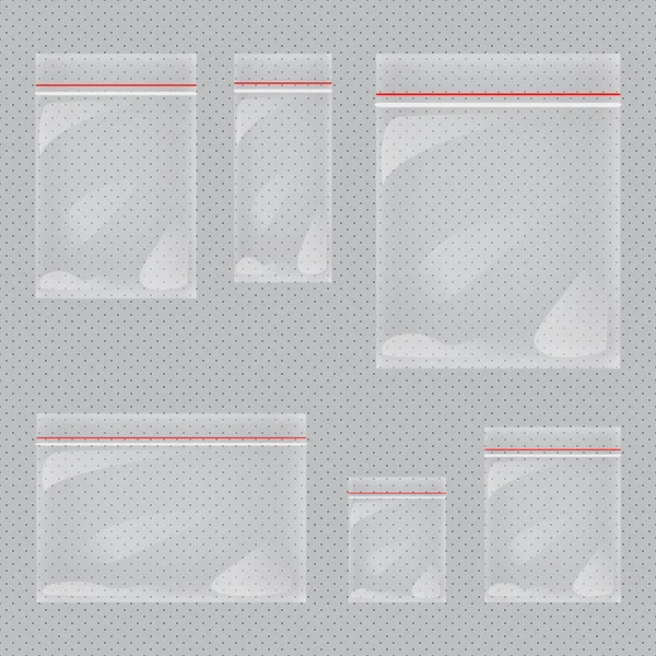Vector design pack template, mock up. Transparent empty plastic — Stock Vector