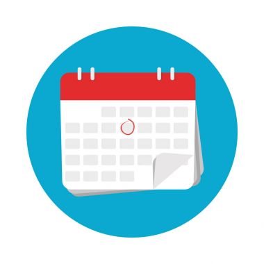 Vektör. Takvim izole düz simgesini.