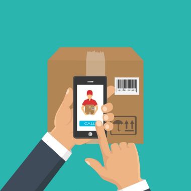 Teslimat hizmeti. Gökyüzünde parsel ile paraşüt. Nakliye, de