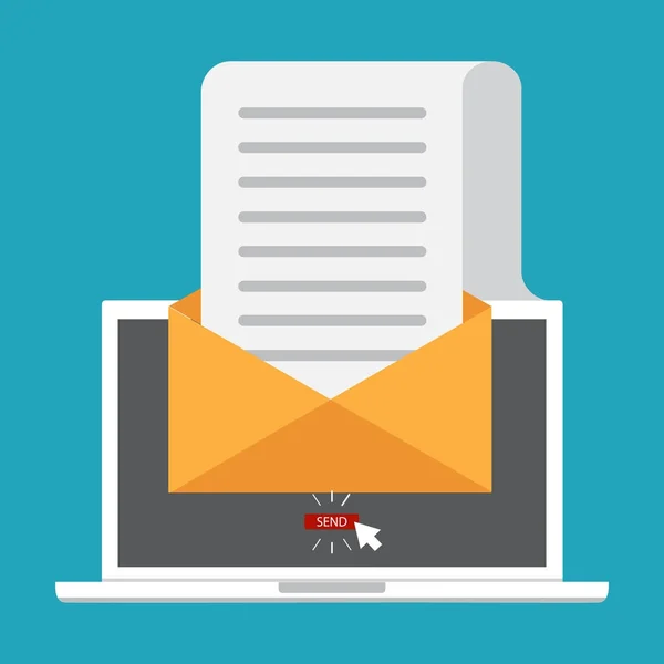 E-mail marketing koncepció kialakítása, vektoros illusztráció, lapos stílusú — Stock Vector