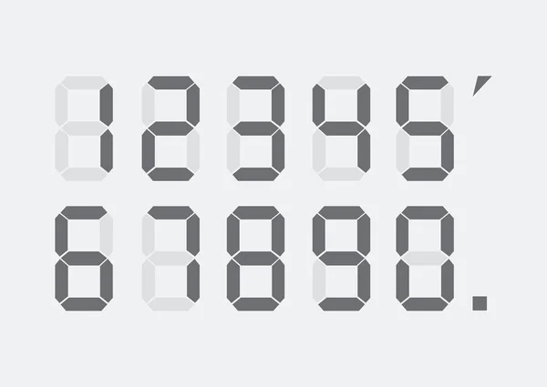 デジタル数字セット。ベクトルの図。電卓の数値 — ストックベクタ