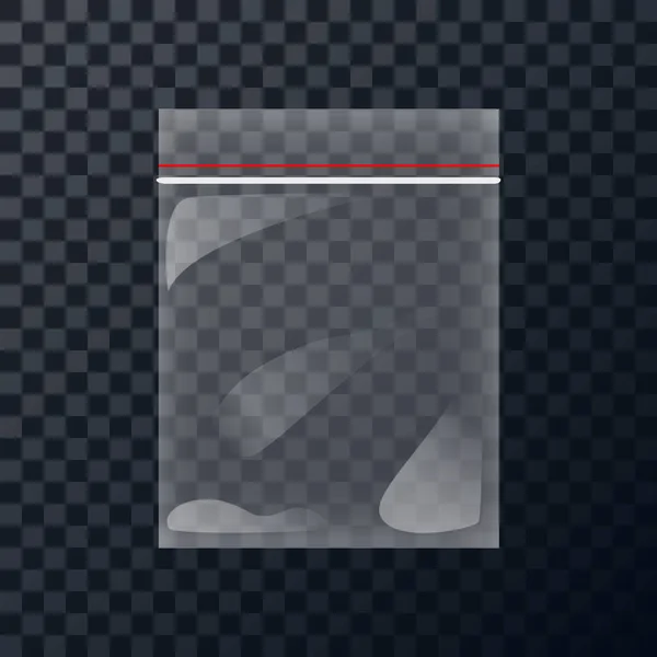 Plantilla de paquete de diseño vectorial, maqueta. Plástico vacío transparente — Archivo Imágenes Vectoriales