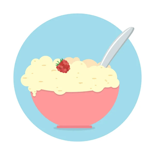 Illustration vectorielle. Bol de porridge isolé sur fond . — Image vectorielle