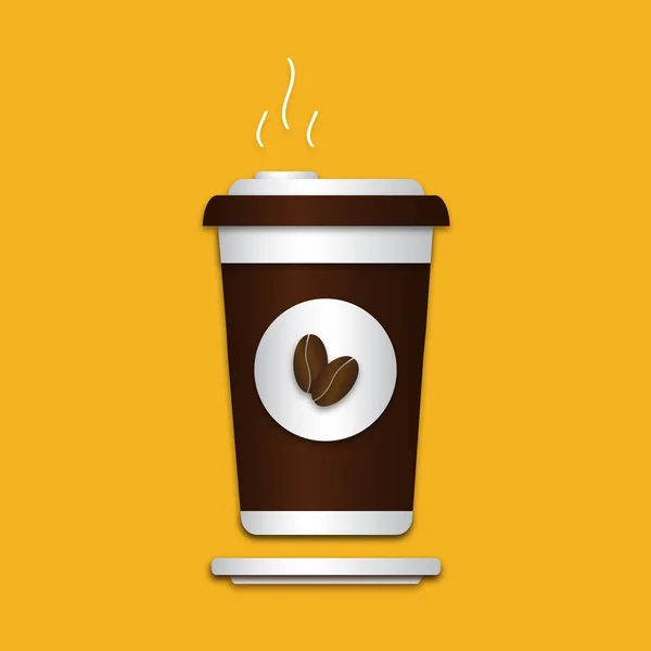 Kávé Tea Cup Kartonborítós Autótérkép Ikonnal Vektoros Illusztráció — Stock Vector