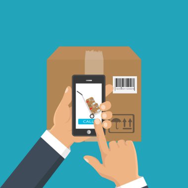 Hizmet sunumu arama bir telefon tutan el. Fr kavramı