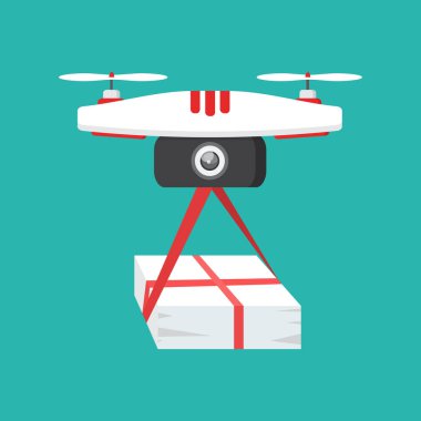Dron parsel sunar. Hızlı, kavramı ücretsiz teslimat, gi