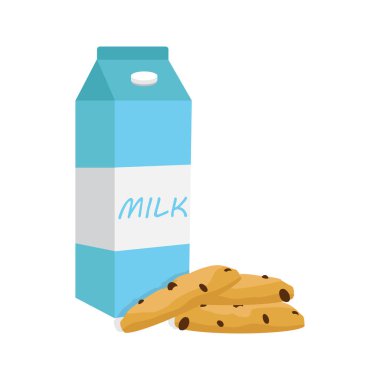 Kahvaltı kavramı. Bardak süt ve aşçı vektör çizim