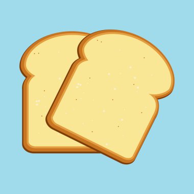 Kahvaltı kavramı tost. Tost dilim. Düz tasarım stili. VEC