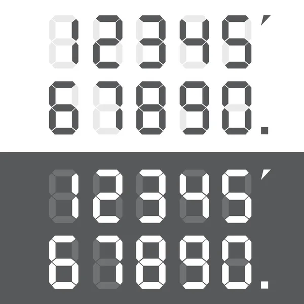 Digital numbers set. Vector illustration. Calculator digital num — Stock Vector