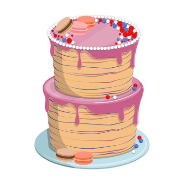 Tatlı bisküvi pasta doğum günü veya düğün tatil, p için sır ile