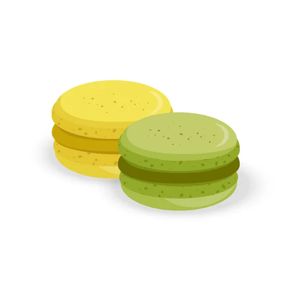 Süßigkeiten, Makronen in verschiedenen Geschmacksrichtungen. Bäckerei. Vektor illustratio — Stockvektor