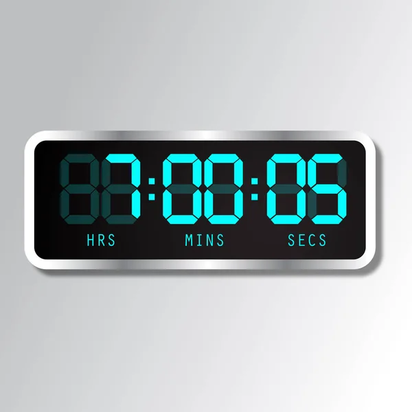 Vector de despertador electrónico icono del reloj. Reloj despertador digital . — Vector de stock