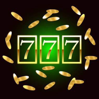 Büyük zafer Yuvaları 777 afiş casino ikramiye için. Vektör çizim