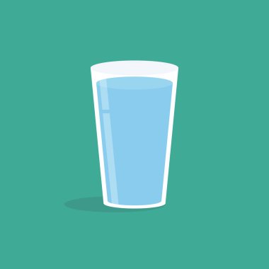 Vektör çizim. Bir bardak su. İzole simgesi. 