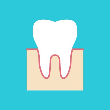 Sağlıklı diş simgesi. Vektör çizim