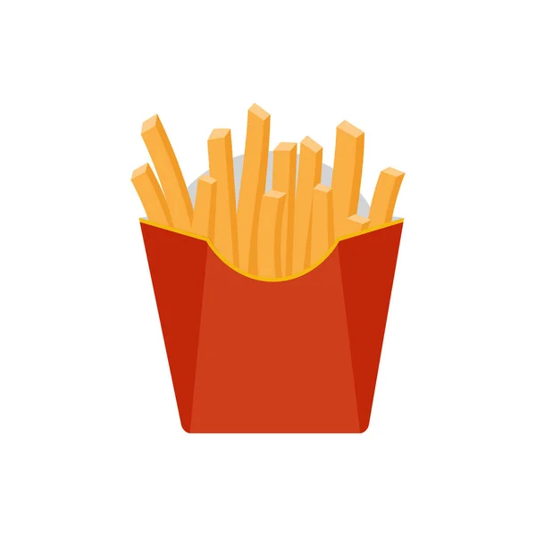 Concepto de comida rápida. Ilustración vectorial. Papas fritas — Vector de stock