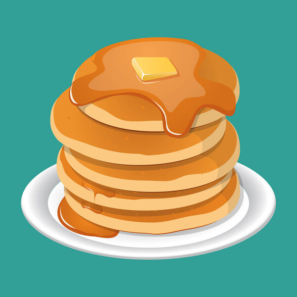 Vector illustration. Fresh tasty hot pancakes