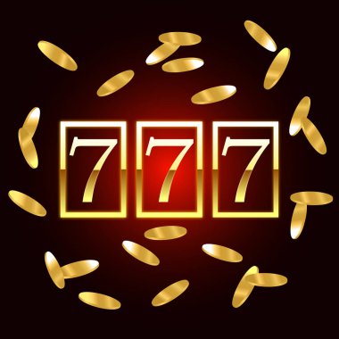  Vektör çizim. Büyük zafer Yuvaları 777 afiş casino ikramiye için.