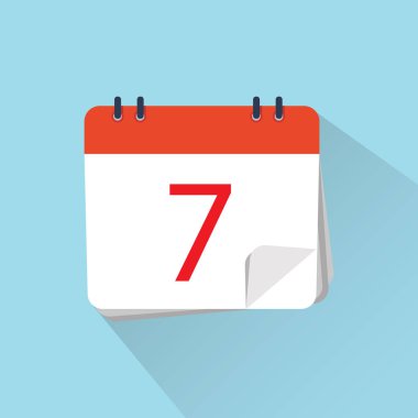 Düz bir arka plan üzerinde izole takvim simgesini. 7