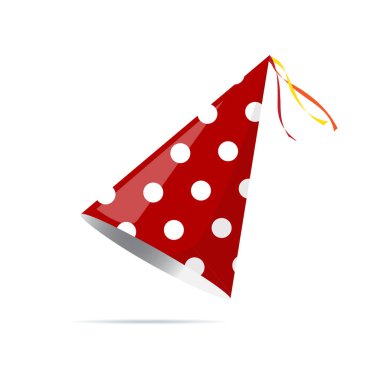 Doğum günü parti şapkası çizgili. İzole vektör çizim. 