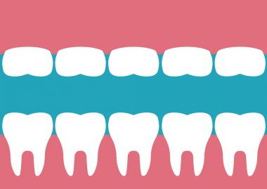 Sağlıklı dişler simgesi. Vektör çizim