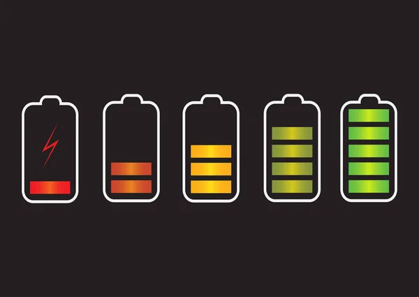 Batería Descargada Completamente Cargada Smartphone Smartphone Con Indicadores Nivel Carga — Archivo Imágenes Vectoriales