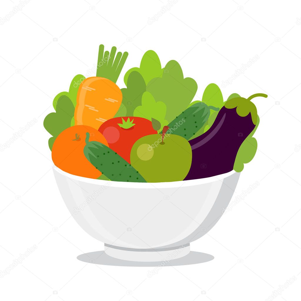 Vegetables on a plate. Healthy food concept. Vegan, vegetarian. 