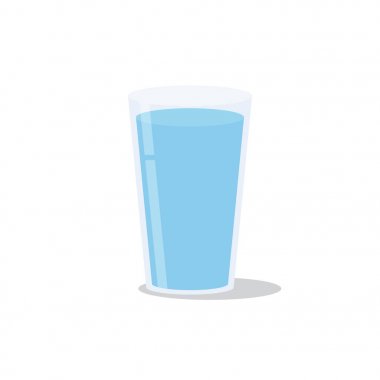 Vektör çizim. Bir bardak su. İzole simgesi.