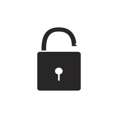 Açık ve kapalı kilitler. Düz stil. Parola, blocki kavramı