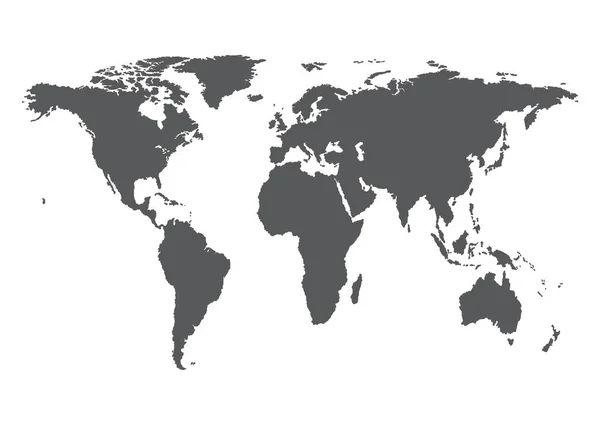 Aarde, wereldbol icoon. Vector. Wereld kaart geïsoleerd op witte pagina — Stockvector