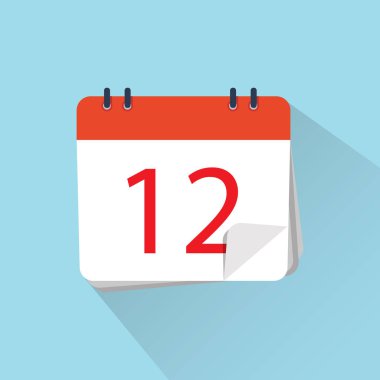 Dağ 12. Vektör çizim. Düz bir arka plan üzerinde izole takvim simgesini.