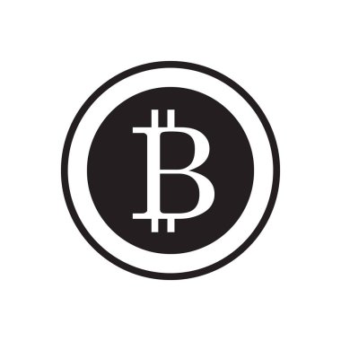 Cripto para birimi. Vektör. Altın bitcoin işareti simgesi düz ağ para simgesi.