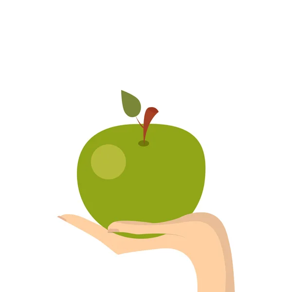 Υγιείς Διατροφικές Έννοια Χέρι Εκμετάλλευση Βιολογικά Προϊόντα Φρέσκα Φρούτα Και — Διανυσματικό Αρχείο