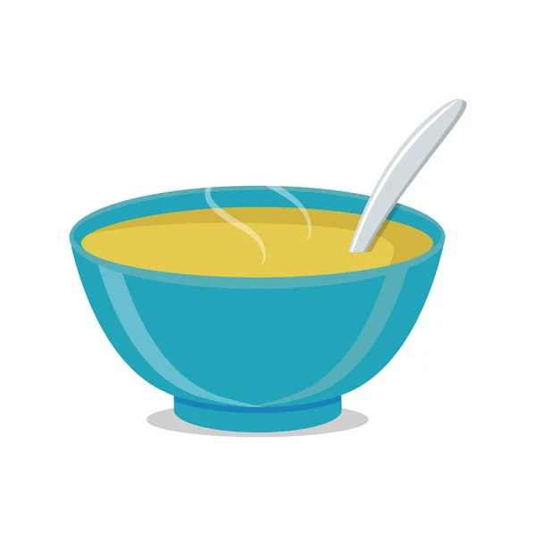 Sopa Com Legumes Isolados Fundo Branco Ilustração Vetorial Tigela Quente —  Vetores de Stock