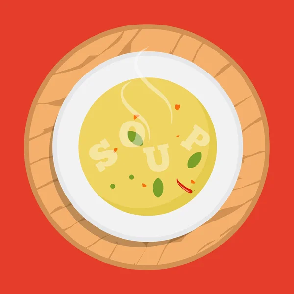 Soupe Aux Légumes Isolés Sur Fond Blanc Illustration Vectorielle Bol — Image vectorielle