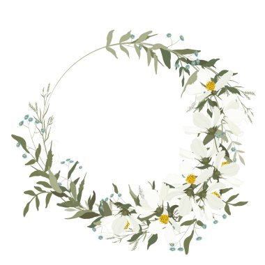 El çizimi yeşil okaliptüs, eğreltiotu, izole şablon vektörü 