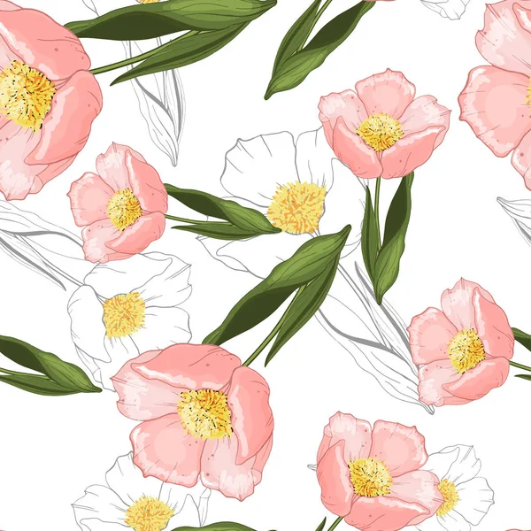 Botanische vector illustratie van geschilderde kleine bloem template — Stockvector