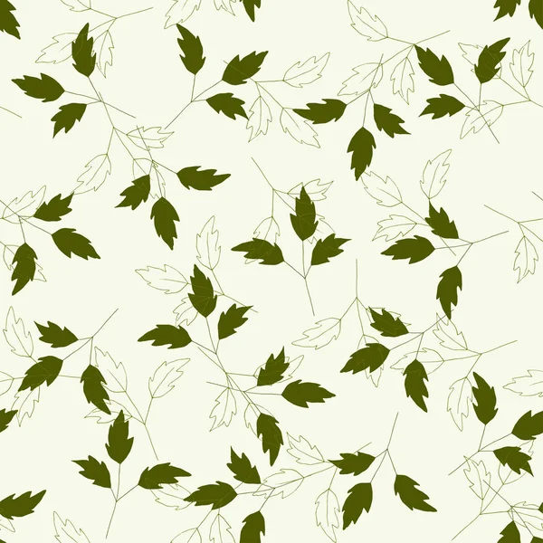Абстрактно Зеленый Лист Листья Белом Фоне Ручной Рисунок Элементов Brances — стоковый вектор