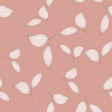 Pembe Pastel Çiçekler. Gerçekçi izole edilmiş, dikdörtgen çiçekli desen, klasik arka planda. El çizimi duvar kağıdı botanik baskısı. Vektör illüstrasyonu.