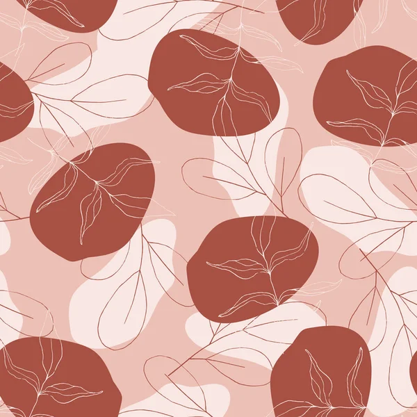 Motivele Botanice Izolat Fără Sudură Burgundy Roșu Portocaliu Model Flori — Vector de stoc