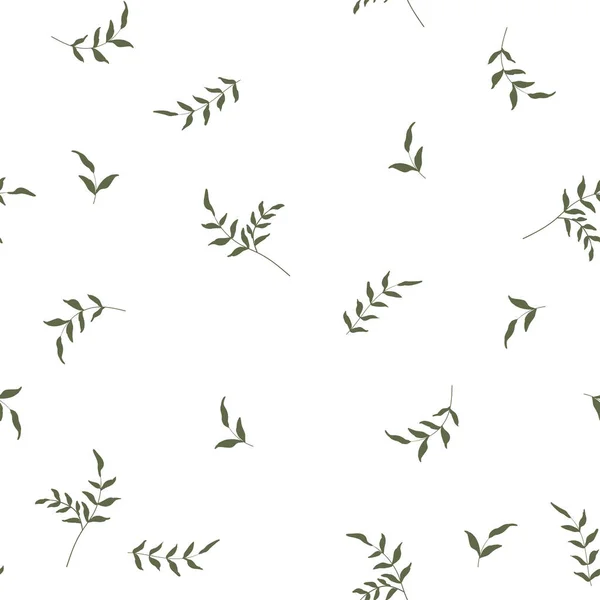 Абстрактне Зелене Листя Або Листя Білому Тлі Рука Намальованих Елементів — стоковий вектор