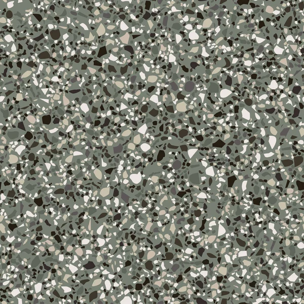 Bodenbelag Grau Venezianischen Terrazzo Nahtlose Muster Natürliche Realistische Steinimitation Marmorkonfetti — Stockvektor
