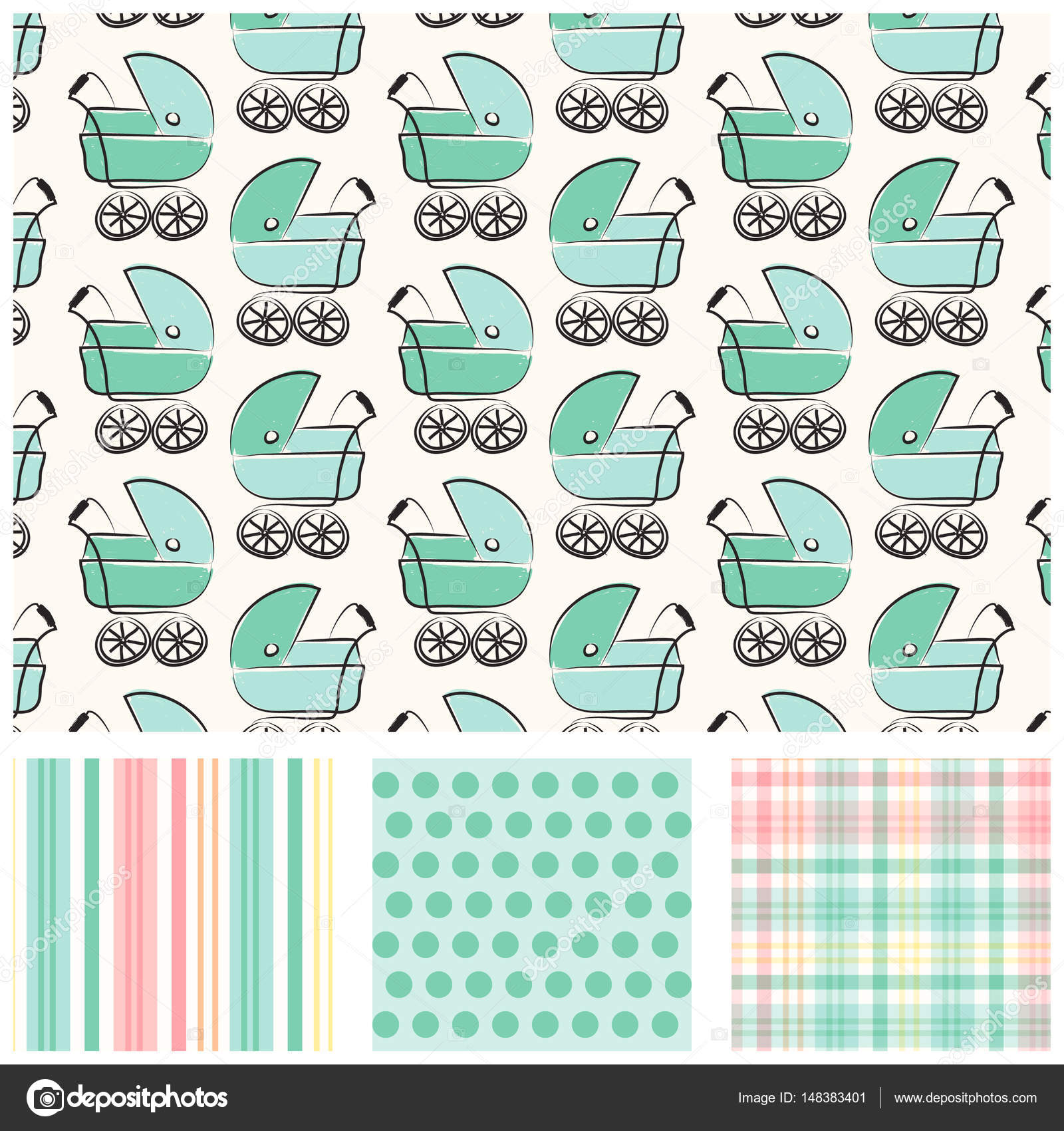 mint green pram