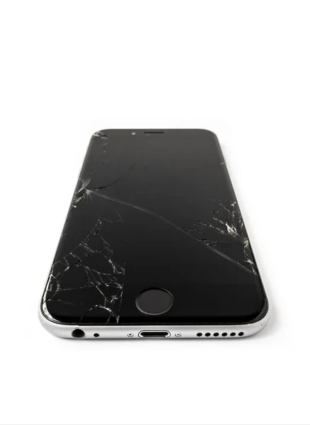 Kaputtes Apple-iPhone 6 mit geknacktem Bildschirm — Stockfoto